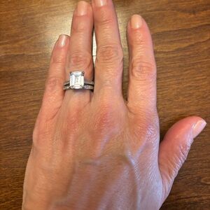 Italo Emerald cut in Silver size 5.25